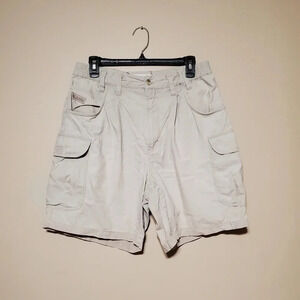 Vintage Columbia Men's Size 34 Tan Khaki Shorts Elastic Waist Pull On